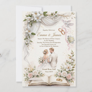 Elegante waterverf witte magnolia & blozende roze kaart