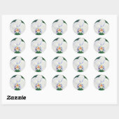 Elegante waterverf witte orchidee ronde sticker (Vel)