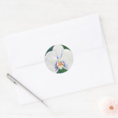 Elegante waterverf witte orchidee ronde sticker (Envelop)