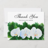 Elegante waterverf witte orchideeën bedankkaart (Voorkant)