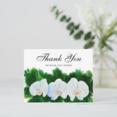Elegante waterverf witte orchideeën bedankkaart (Staand voorkant)