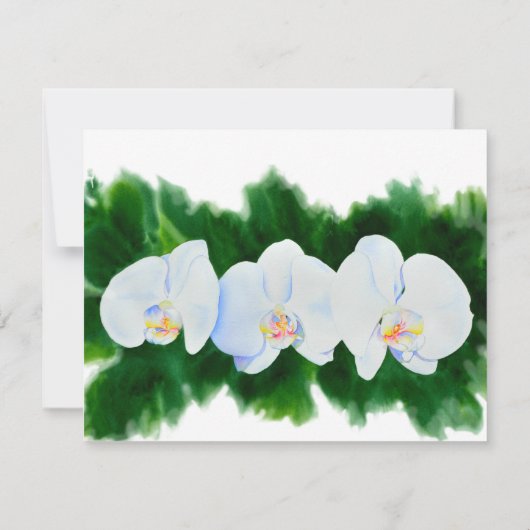 Elegante waterverf witte orchideeën bedankkaart (Achterkant)