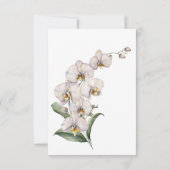 Elegante Waterverf Witte Orchideeën Bruiloft RSVP Kaartje (Achterkant)