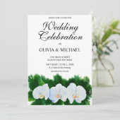 Elegante waterverf witte orchideeën kaart (Staand voorkant)