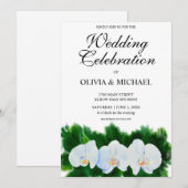 Elegante waterverf witte orchideeën kaart (Voorkant / Achterkant)