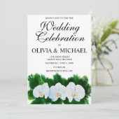 Elegante waterverf witte orchideeën kaart (Staand voorkant)