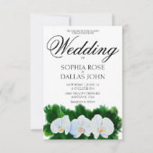 Elegante waterverf witte orchideeën kaart (Voorkant)