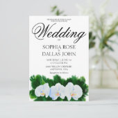 Elegante waterverf witte orchideeën kaart (Staand voorkant)