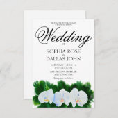 Elegante waterverf witte orchideeën kaart (Voorkant / Achterkant)