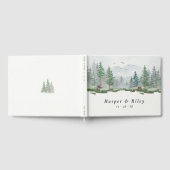 Elegante Waterverf Woodland Forest bruiloft Gastenboek (Volledig)