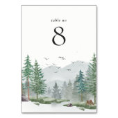 Elegante Waterverf Woodland Forest bruiloft Kaart (Achterkant)