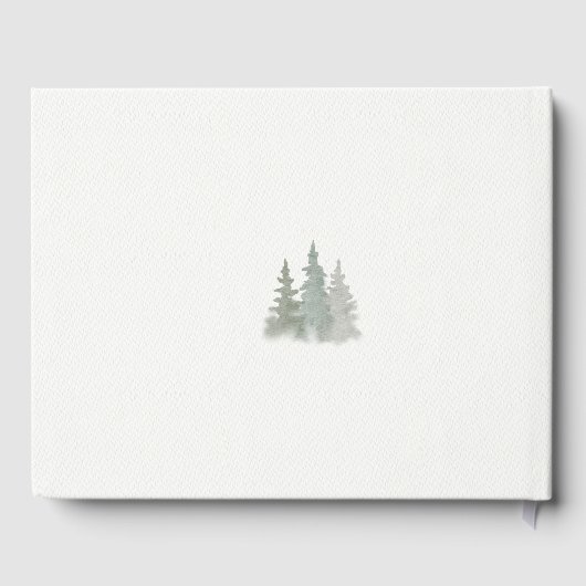 Elegante Waterverf Woodland Forest rustieke bruilo Gastenboek (Achterkant)