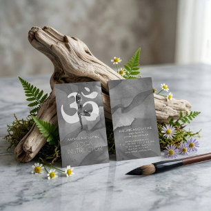 Elegante waterverf yogameditatiehouding Om-symbool Visitekaartje