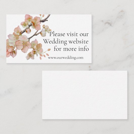 Elegante waterverf zacht sinaasappel roze springbl informatiekaartje (Voorkant / Achterkant)