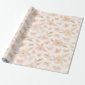 Elegante waterverf zachte bloem cadeaupapier (Uitgerold)