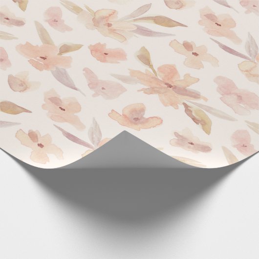 Elegante waterverf zachte bloem cadeaupapier (Hoek)