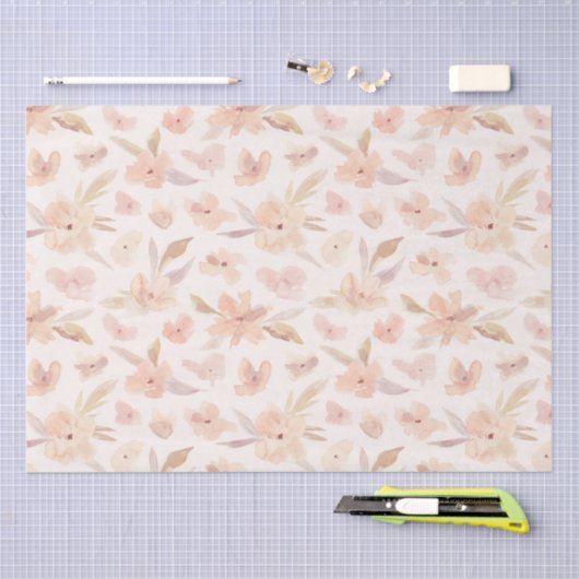 Elegante waterverf zachte bloemen tissuepapier (Craft)