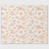 Elegante waterverf zachte bloemmotieven cadeaupapier (Vlak)