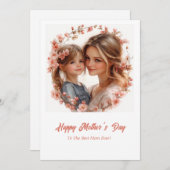 Elegante Waterverf zachte moeder en meisje Feestdagenkaart (Voorkant / Achterkant)