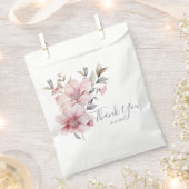 Elegante waterverf zachte roze bloemen bedankt bedankzakje (Geknipt)