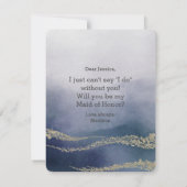 Elegante Waterverf zal je mijn bruidsmeisje zijn Kaart (Achterkant)