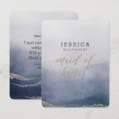 Elegante Waterverf zal je mijn bruidsmeisje zijn Kaart (Voorkant / Achterkant)