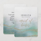 Elegante Waterverf zal je mijn bruidsmeisje zijn Kaart (Voorkant / Achterkant)