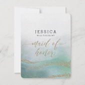 Elegante Waterverf zal je mijn bruidsmeisje zijn Kaart (Voorkant)