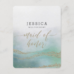 Elegante Waterverf zal je mijn bruidsmeisje zijn Kaart