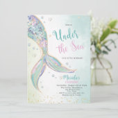 Elegante Waterverf Zeemeermin Staart Onder 2e Verj Kaart (Staand voorkant)