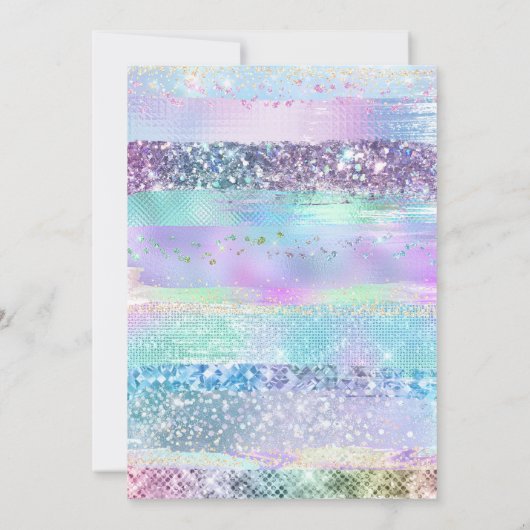 Elegante Waterverf Zeemeermin Staart Onder 5 Geboo Kaart (Achterkant)