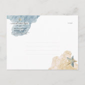 Elegante Waterverf Zeesterren Kust Save The Date Aankondigingskaart (Achterkant)