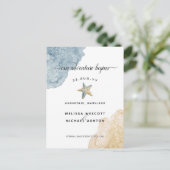 Elegante Waterverf Zeesterren Kust Save The Date Aankondigingskaart (Staand voorkant)