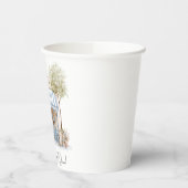 Elegante Waterverf zei ze Oui Roze Bloemen Brida Papieren Bekers (Links)