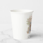 Elegante Waterverf zei ze Oui Roze Bloemen Brida Papieren Bekers (Rechts)