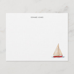 Elegante waterverf zeilboot jacht bedankkaart