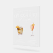 Elegante Waterverf Zijn Haar Signature Drink Bruil Acryl Bord (Hoek)