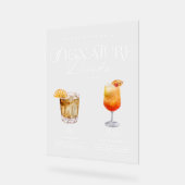 Elegante Waterverf Zijn Haar Signature Drink Bruil Acryl Bord (Hoek)