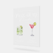 Elegante Waterverf Zijn Haar Signature Drink Bruil Acryl Bord (Hoek)