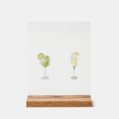 Elegante Waterverf Zijn Haar Signature Drink Bruil Acryl Bord (Voorkant)