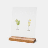 Elegante Waterverf Zijn Haar Signature Drink Bruil Acryl Bord (Hoek)