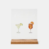 Elegante Waterverf Zijn Haar Signature Drink Bruil Acryl Bord (Voorkant)