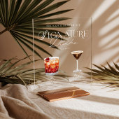 Elegante Waterverf Zijn Haar Signature Drink Bruil Acryl Bord