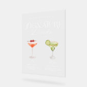 Elegante Waterverf Zijn Haar Signature Drink Bruil Acryl Bord (Hoek)