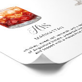 Elegante Waterverf Zijn Haar Signature Drink Bruil Poster (Hoek)