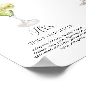 Elegante Waterverf Zijn Haar Signature Drink Bruil Poster (Hoek)