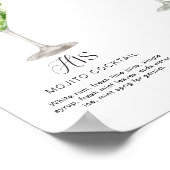 Elegante Waterverf Zijn Haar Signature Drink Bruil Poster (Hoek)