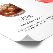 Elegante Waterverf Zijn Haar Signature Drink Bruil Poster (Hoek)