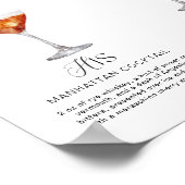 Elegante Waterverf Zijn Haar Signature Drink Bruil Poster (Hoek)