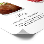 Elegante Waterverf Zijn Haar Signature Drink Bruil Poster (Hoek)